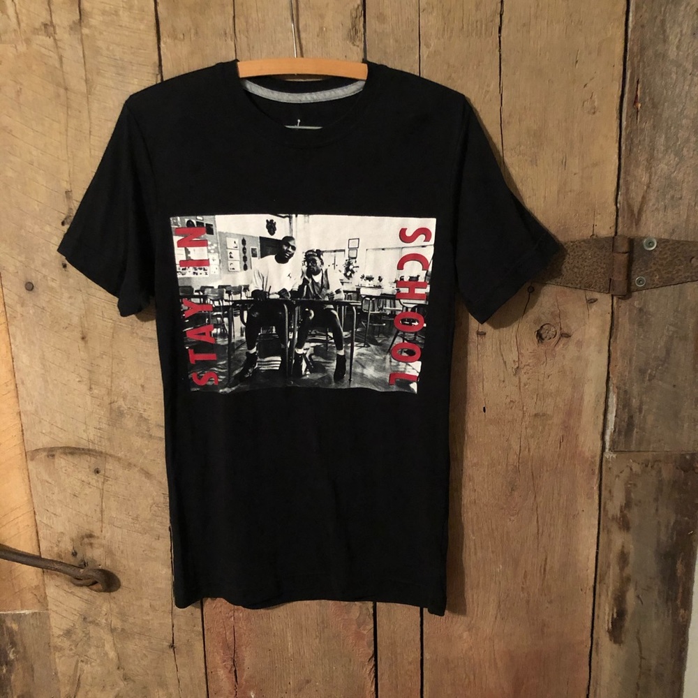 Jordan graphic “stay in school” tee shirt